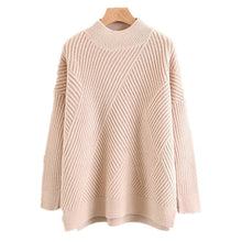 Load image into Gallery viewer, PEONFLY New 2019 Loose Thick Warm Winter Pullover Sweater Women Jumper Half Turtleneck Long Sleeve Knit Yellow Sweater Female