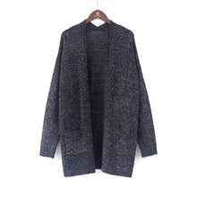 Load image into Gallery viewer, New Cotton Solid Cardigan Women Knitted Sweater Casual Cardigan Long Sleeve Open Stitch Loose Knit Coat Outwear Tops Plus Size