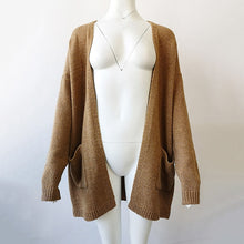 Load image into Gallery viewer, New Cotton Solid Cardigan Women Knitted Sweater Casual Cardigan Long Sleeve Open Stitch Loose Knit Coat Outwear Tops Plus Size