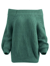 Load image into Gallery viewer, ROSEGAL Off The Shoulder Plain Sweater Women Raglan Sleeve Casual Solid Sweaters Sexy Women Clothes Pullovers Autumn Winter