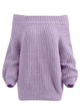 Load image into Gallery viewer, ROSEGAL Off The Shoulder Plain Sweater Women Raglan Sleeve Casual Solid Sweaters Sexy Women Clothes Pullovers Autumn Winter
