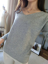 Load image into Gallery viewer, 2019 Spring autumn cashmere sweaters women fashion sexy v-neck sweater loose 100% wool sweater batwing sleeve plus size pullover