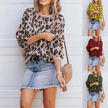 Load image into Gallery viewer, Winter Women Sweaters Leopard Grain Pullovers European American Style Long Sleeve Sweater Knitted Sweater oversized sweater