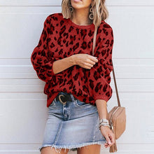 Load image into Gallery viewer, Winter Women Sweaters Leopard Grain Pullovers European American Style Long Sleeve Sweater Knitted Sweater oversized sweater