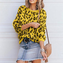 Load image into Gallery viewer, Winter Women Sweaters Leopard Grain Pullovers European American Style Long Sleeve Sweater Knitted Sweater oversized sweater