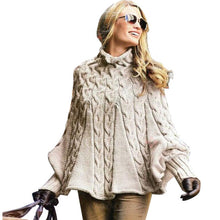 Load image into Gallery viewer, 2019 Womens Lady Turtleneck Sweater New design Cloak Casual Solid Loose Long Sleeve Pullover Knitted Cashmere Women Top New