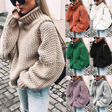 Load image into Gallery viewer, Bonjean Knitted Tops Jumper Autumn Winter Casual Pullovers Sweaters Women Thick Women Long Sleeve Big Loose Sweater Girls