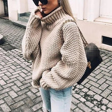 Load image into Gallery viewer, Bonjean Knitted Tops Jumper Autumn Winter Casual Pullovers Sweaters Women Thick Women Long Sleeve Big Loose Sweater Girls