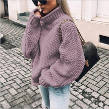 Load image into Gallery viewer, Bonjean Knitted Tops Jumper Autumn Winter Casual Pullovers Sweaters Women Thick Women Long Sleeve Big Loose Sweater Girls