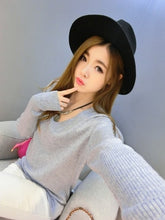 Load image into Gallery viewer, Ms. New Winter Sweater Short Paragraph V-neck Cashmere Sweater Knit Pullover Women Loose Wild Bottoming Authentic Free Shipping