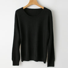 Load image into Gallery viewer, Spring Winter O-neck Cashmere Wool Sweater JECH Autumn Women Solid Big Long Sleeve Pullovers Jumper Knitted Sweaters Plus Size