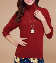 Load image into Gallery viewer, 2019 autumn winter cashmere sweater female pullover high collar turtleneck sweater women solid color lady basic sweater