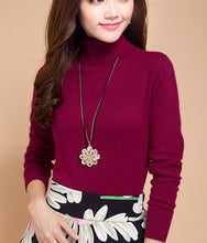 Load image into Gallery viewer, 2019 autumn winter cashmere sweater female pullover high collar turtleneck sweater women solid color lady basic sweater