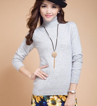 Load image into Gallery viewer, 2019 autumn winter cashmere sweater female pullover high collar turtleneck sweater women solid color lady basic sweater