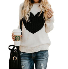 Load image into Gallery viewer, Autumn Winter Women Sweaters Pullovers Long Sleeve Sweater Slim Heart Knitted Jumpers Sueter Mujer