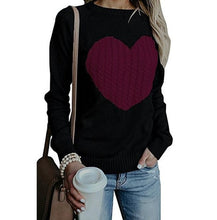 Load image into Gallery viewer, Autumn Winter Women Sweaters Pullovers Long Sleeve Sweater Slim Heart Knitted Jumpers Sueter Mujer