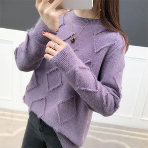 TIGENA Women Sweaters And Pullovers 2019 Autumn Winter Long Sleeve Knitted Warm Loose Sweater Female Jumper Ladies