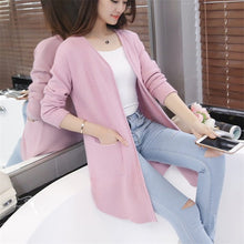 Load image into Gallery viewer, 2019 Autumn Winter Cardigan Sweater Women Knitted Coat Women&#39;s Sweater Feminine Clothes Long Sleeve Casual Jacket Female R1072
