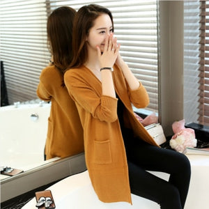 2019 Autumn Winter Cardigan Sweater Women Knitted Coat Women's Sweater Feminine Clothes Long Sleeve Casual Jacket Female R1072