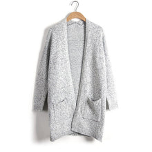 Load image into Gallery viewer, New Cotton Solid Cardigan Women Knitted Sweater Casual Cardigan Long Sleeve Open Stitch Loose Knit Coat Outwear Tops Plus Size
