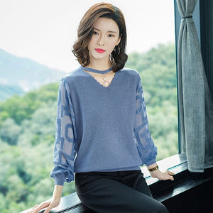 Women Spring Thin Pullovers Tops Fashion Knitted Summer 2019 Causal Knitting Long Sleeve Pull Ladies Knitwear Jumper Pull Female