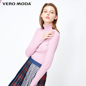 Vero Moda  Fall 100% Wool Slim Fit Minimalist Knitted Base turtleneck Knitted Sweater women | 318324522