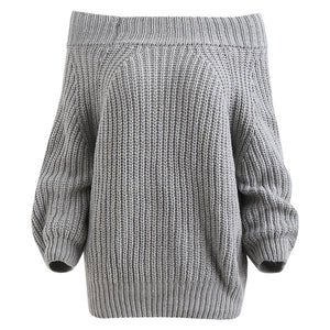 ROSEGAL Off The Shoulder Plain Sweater Women Raglan Sleeve Casual Solid Sweaters Sexy Women Clothes Pullovers Autumn Winter