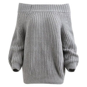 ROSEGAL Off The Shoulder Plain Sweater Women Raglan Sleeve Casual Solid Sweaters Sexy Women Clothes Pullovers Autumn Winter