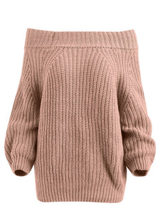 ROSEGAL Off The Shoulder Plain Sweater Women Raglan Sleeve Casual Solid Sweaters Sexy Women Clothes Pullovers Autumn Winter