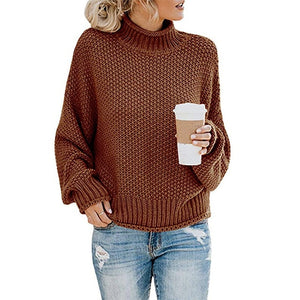 Pullovers Knitted turtleneck sweater women fall winter 2019 new fashion clothes long sleeve office ladies casual elegant sweater