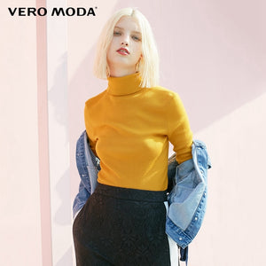 Vero Moda  Fall 100% Wool Slim Fit Minimalist Knitted Base turtleneck Knitted Sweater women | 318324522