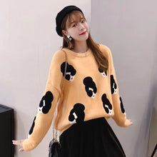 Load image into Gallery viewer, Cartoon Girl Pattern Knitted Women&#39;s Sweater O-Neck Print Loose Female Pullovers Winter 2020 Fashion Warm School Ladies Sweaters
