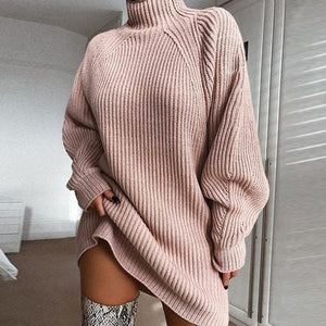 Autumn Winter High Collar Women Sweaters Long Sleeve Casual Sweater Knitted Jumpers Sweater pullover women oversized sweater