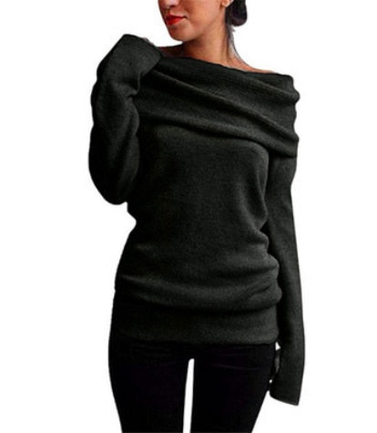 ZOGAA Women's Sweater 2019 Winter Fashion Long Sleeve Heap Collar Off Shoulder Slim Pullovers Plus Size 5XL 4XL Sweaters Women