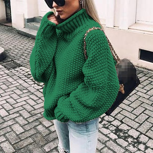 Bonjean Knitted Tops Jumper Autumn Winter Casual Pullovers Sweaters Women Thick Women Long Sleeve Big Loose Sweater Girls