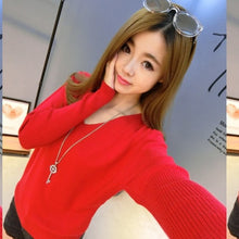 Load image into Gallery viewer, Ms. New Winter Sweater Short Paragraph V-neck Cashmere Sweater Knit Pullover Women Loose Wild Bottoming Authentic Free Shipping
