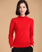 Load image into Gallery viewer, 2019 autumn winter cashmere sweater female pullover high collar  turtleneck sweater women solid color lady basic sweater
