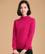 Load image into Gallery viewer, 2019 autumn winter cashmere sweater female pullover high collar  turtleneck sweater women solid color lady basic sweater
