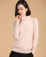 Load image into Gallery viewer, 2019 autumn winter cashmere sweater female pullover high collar  turtleneck sweater women solid color lady basic sweater
